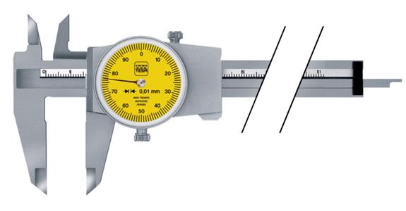 Suwmiarka noniuszowa TESA ze skalą okrągłą 150 mm dz. elem. 0,01 mm