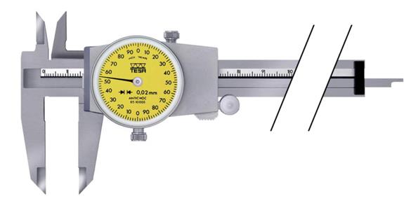 Suwmiarki noniusz. TESA, tarcza okrągła 150 mm, 0,02 mm, 1 obrót wskaźn. = 2 mm