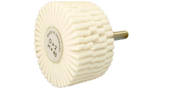 Segmented felt polisher, brush shape, shaft dia. 6 mm 60x40 mm medium