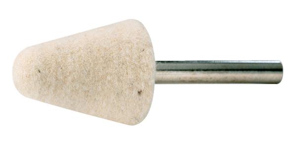 Round taper felt polishing point shank diameter 6 mm diameter x length 25x30 mm