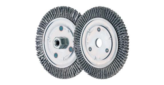 Wheel brush Pipeline 125mm dia., steel wire 0.5 mm, hole 22.2 mm