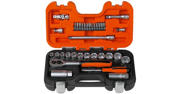 Hexagon socket set 3/8 inch 34 pieces mm chrome vanadium