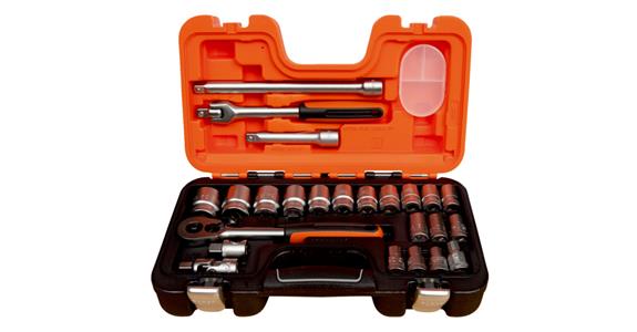 1/2 inch socket set 24 pieces metric in plastic case