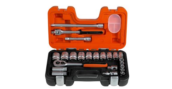 1/2 inch socket set 24 pieces inch in plastic case