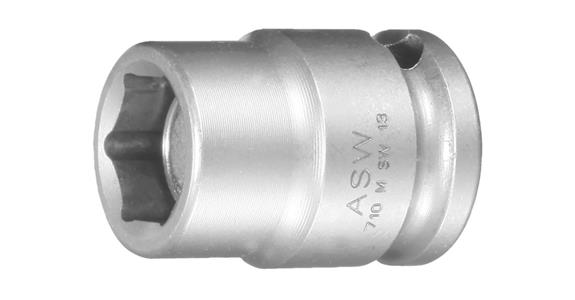 Końcówka klucza nasadowego ASW, 13 mm, trzpień 3/8” z magnesem, długość 30 mm